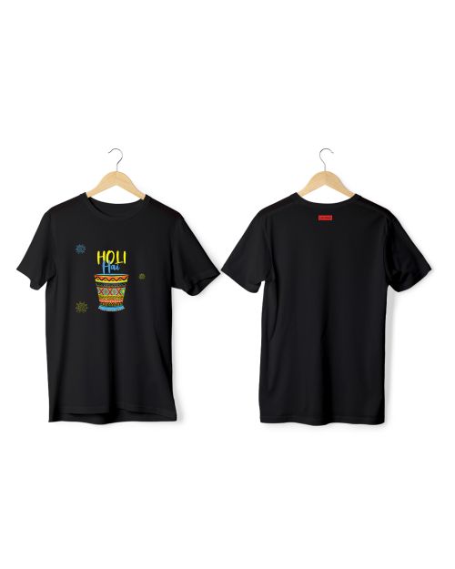 Greys&Blues Rangotsav Pima Round Neck T-Shirt - Black