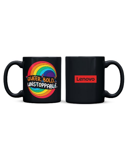 Queer Bold Customized Sublimation Mug Black