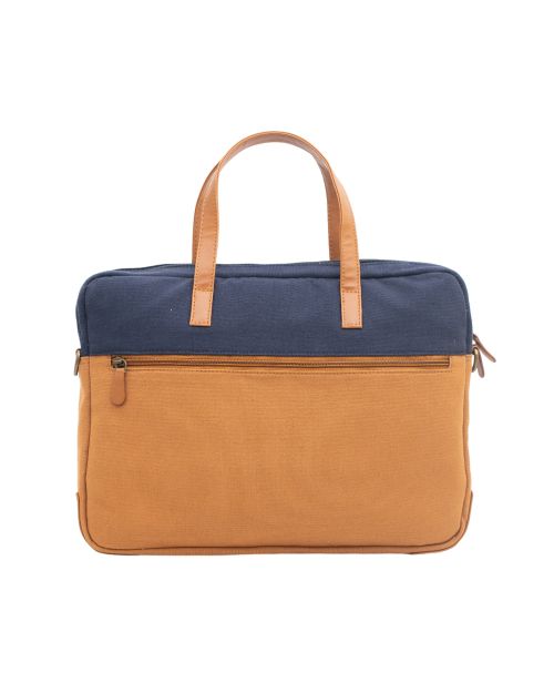 Oliver Laptop Sling Bag- Khakhi With Navy Blue-7.2L