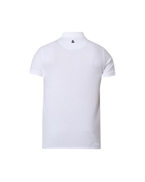 Jack & Jones Jacquard Plain Polo T-shirt - White
