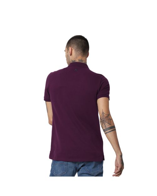 Jack & Jones Jacquard Plain Polo T-shirt - Wine