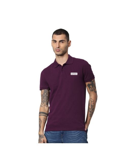 Jack & Jones Jacquard Plain Polo T-shirt - Wine